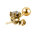 Skull Rose Gem Piercing Jewellery